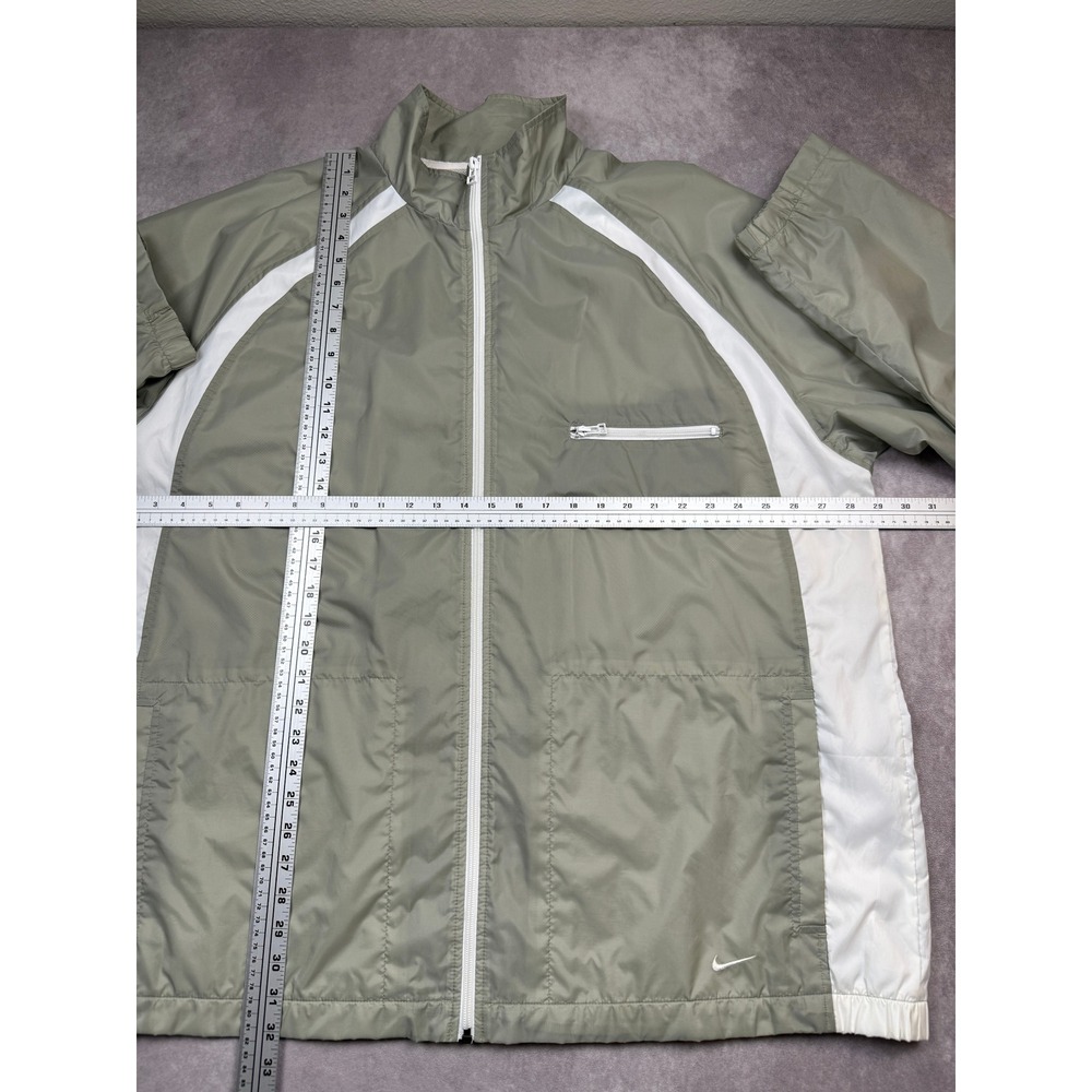 VTG Nike Windbreaker Jacket Mens XXL Gray White Full Zip Mesh Swoosh Y2K 90s - Picture 13 of 16